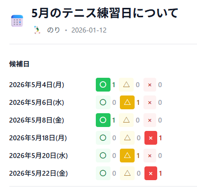 スケジュール